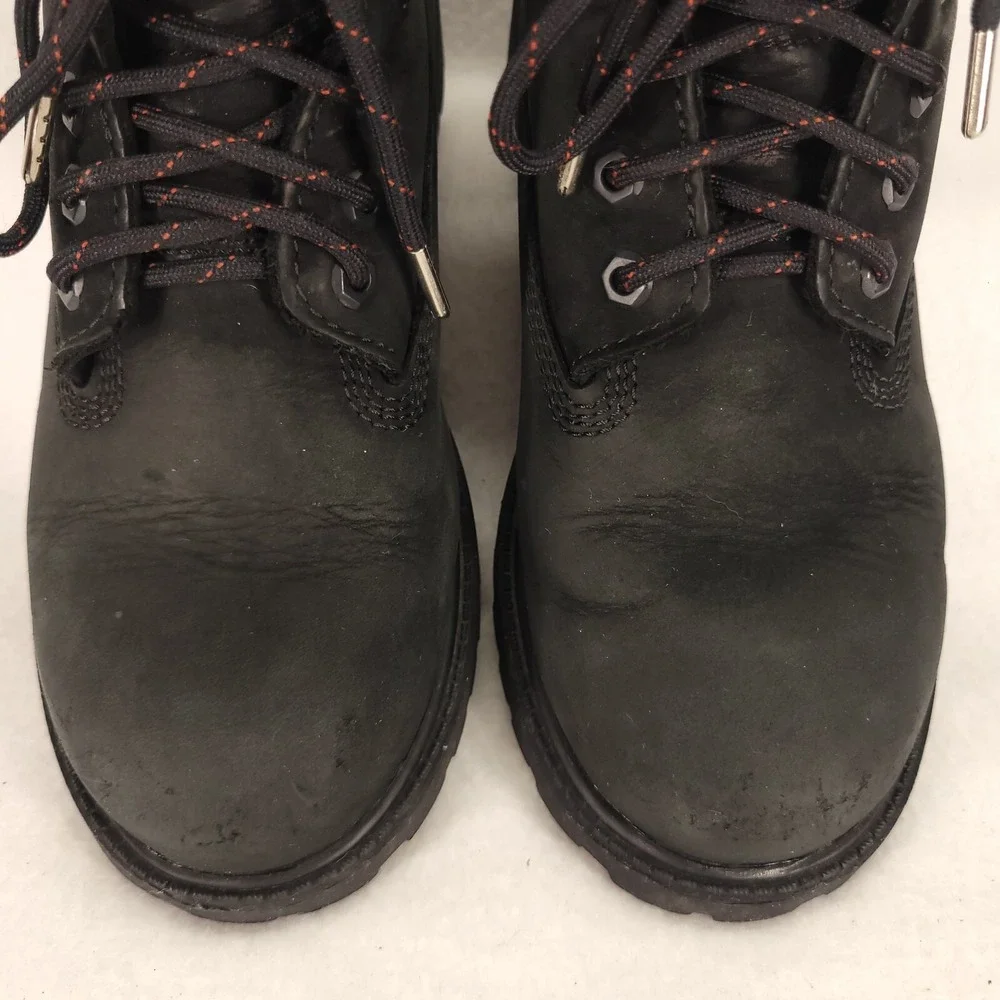 Timberland Boots Youth 3M 6-Inch Waterproof Black Leather Lace Up Insulated